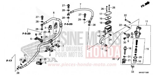 MAÎTRE-CYLINDRE DE FREIN ARRIÈRE CRF1000DK de 2019